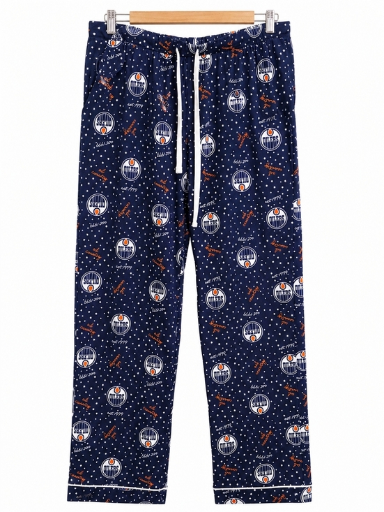 Erin andrews Other - Edmonton Oilers Pajama Pants NHL Licensed Navy Lounge Sleep Pants Size M